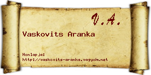 Vaskovits Aranka névjegykártya